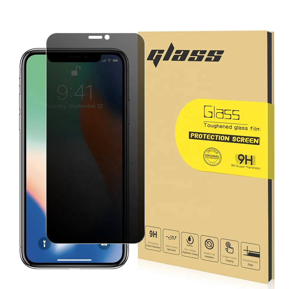 

0.33mm Screen protctor Peep-proof 9H Screen protection Glass Fine hole 3DTempered Glass for iphoneX5.8