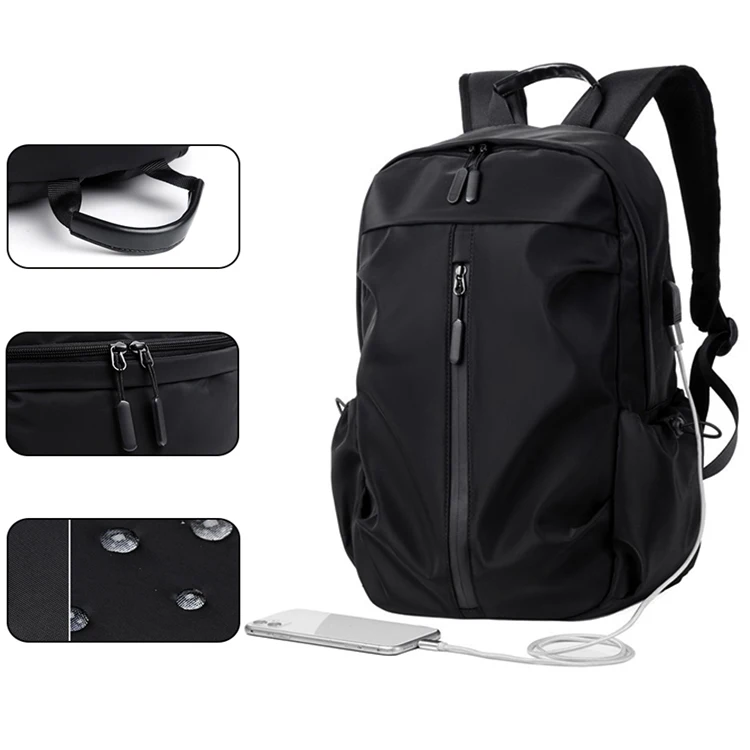 

Wholesale price computer men bag custom logo school waterproof travel 21L nylon 14 inch laptop backpack with usb charging, Customize