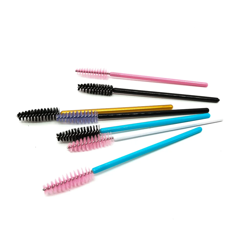 

50pcs/pack Nylon Disposable Mascara Wands Eye Lash Applicator Makeup Tools Brush for Eyelash, Pink,blue, green, black, purple and yellow