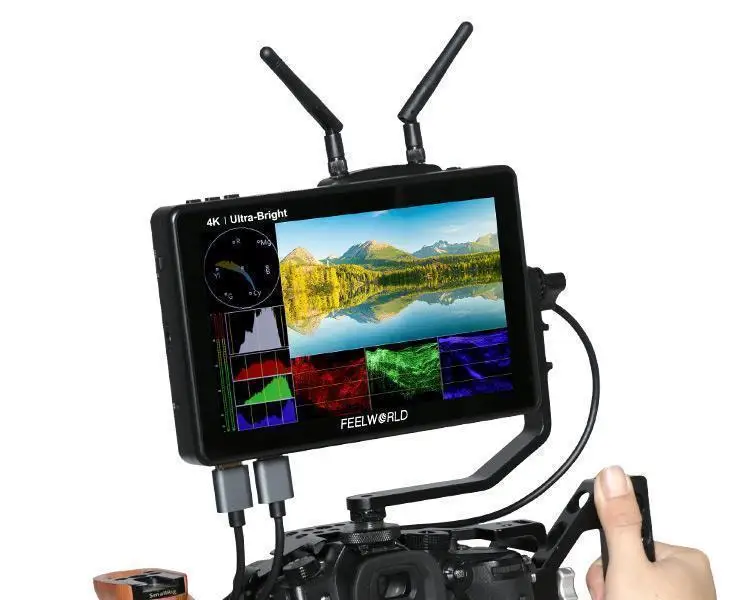 

FEELWORLD LUT7 PRO 7 Inch 2200nits 3D LUT Touch Screen DSLR Camera Field Director AC Monitor F970 External Power