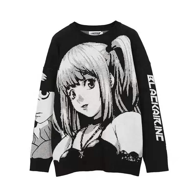 

Knitted Harajuku Winter Clothes Women Oversized Sweaters Long Sleeve Top Fashion Japanese Cartoon Free Shipping Mens Streetwear, Picture