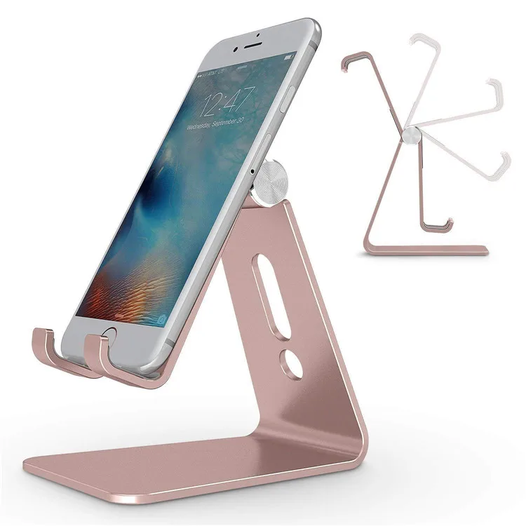 

High Quality Mobile Stand Phone Holder Aluminum Cell Phone Holder Stand, Silver/gold/grey/rose gold