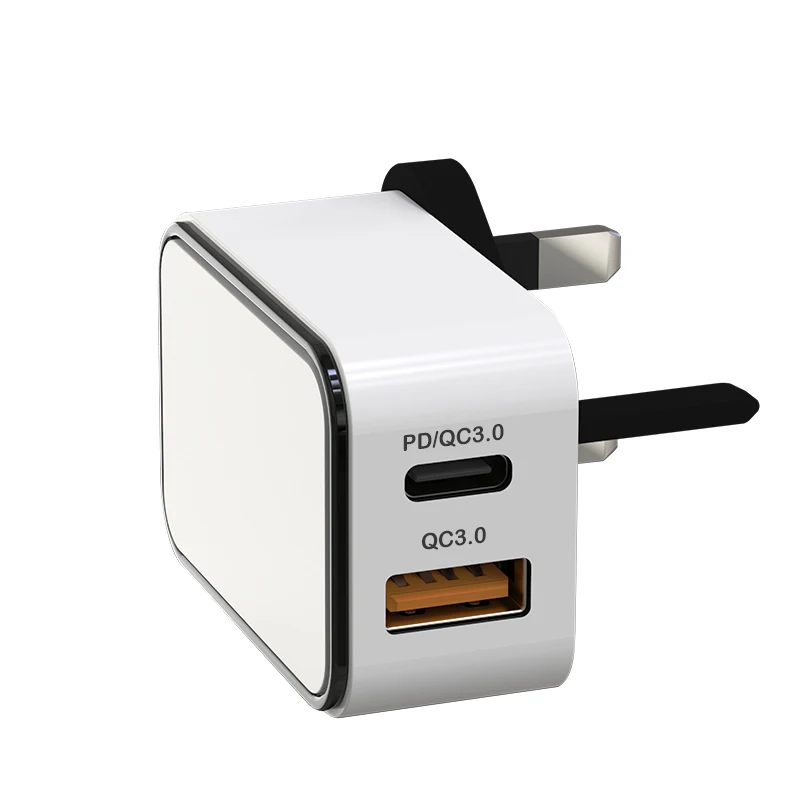 

Wholesale US/UK/EU Plug Power Adapter PD Quick Charge QC 3.0 USB Type C Ports USB Charger Wall Fast Phone Charger, Colorful