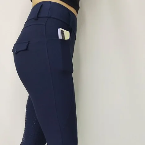 

RTS Navy Blue with pocket Thicker Gel Grip Horse Riding Pants Tights Women Jodhpur Equestrian legging Breeches Clothing