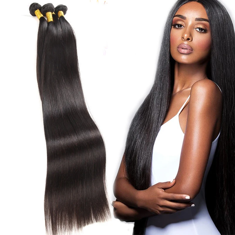 

10A Grade Cuticle Human Hair Weft Human Virgin Hair Bundle Silk Straight Human Hair Wholesale Raw Indian Extension Natural Black