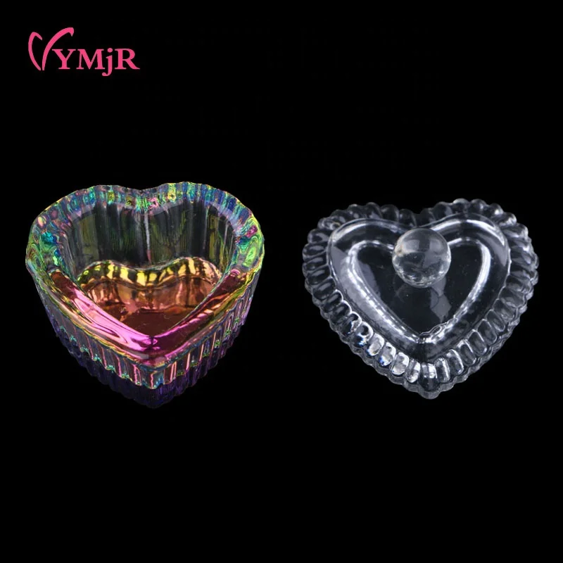 

Holographic rainbow acrylic 2 nail art liquid cup monomer polish dappen dish glass with lid, Hologram