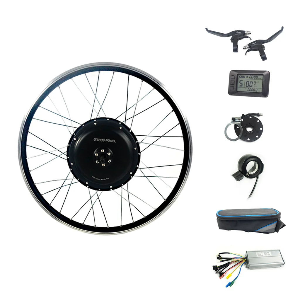 

Greenpedel 26 inch 48v 1000w ebike rear cassette wheel brushless hub motor electric bicycle kit china