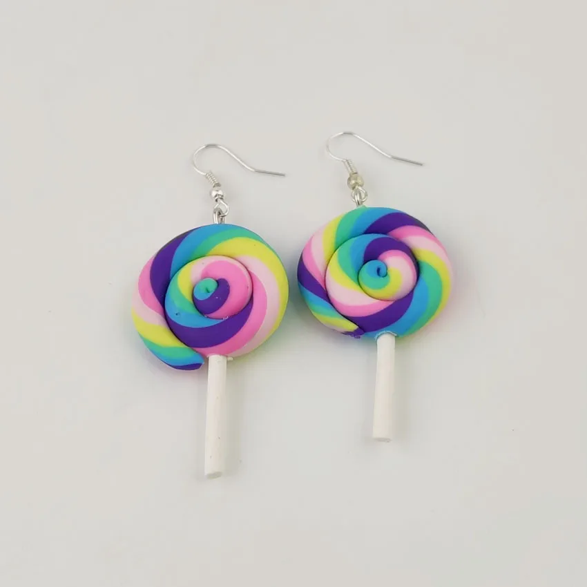 

High Fashion Polymer Clay Soft Lollipop Candy Shape Earring for Kids & Girls Ear