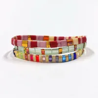

T01 Custom women tila beads bracelet double holes Stretch Miyuki Bracelet jewelry wholesale