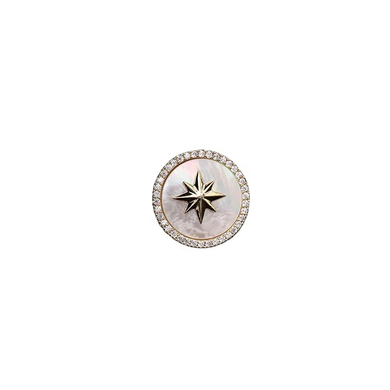 

XILIANGFEIZI High Quality Fancy Shell Corsage No Trace Magnet Brooch Women Suit Small Pin Star Brooches, Gold,silver