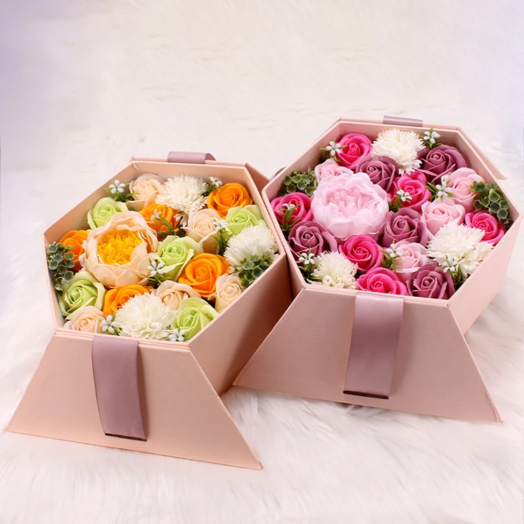 

Fashion Hot Sale Handmade Romantic Gift Artificial Soap Flower Mini Rose Soap Bouquet