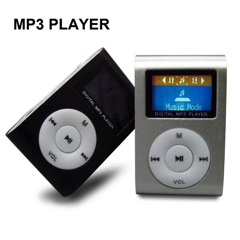 

Free Sample Media Player MP3 LCD Screen Portable Manual Mini MP3 With USB Cable Clip MP3, 5 colors