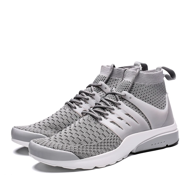 

Jinjiang wholesale breathable lightweight lace-up male men knitting fabric trainers jogging shoes, Black, white, grey or customized
