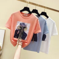 

2019 Summer Top Tshirt Wear Nail Pearl White T Shirt Women Woman Jacket Groot Riverdale Tumblr Tops Korean Kawaii Clothes Stitch