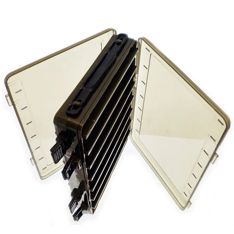 
Wholesale 27 * 18 * 4.5cm double-sided fishing tackle box squid fixture accessories box temptation bait container fishing box 