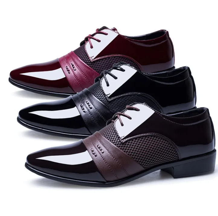 

hb10069a 2020 New men's business suit leather shoes 47 48 large size men dress shoes, Black,brown