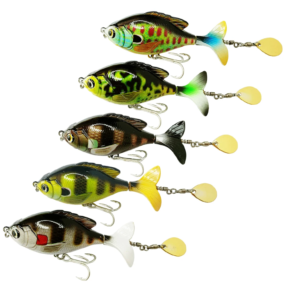 

Newbility New Design 9.5cm 16.9g 360 degree Rotate Tail Topwater floating Hard Plastic Swimbait Lure, 5 colors