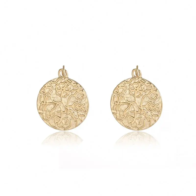 

Gold Plated Round Vintage Flower Pattern Female Fashion Accessories Women Jewelry