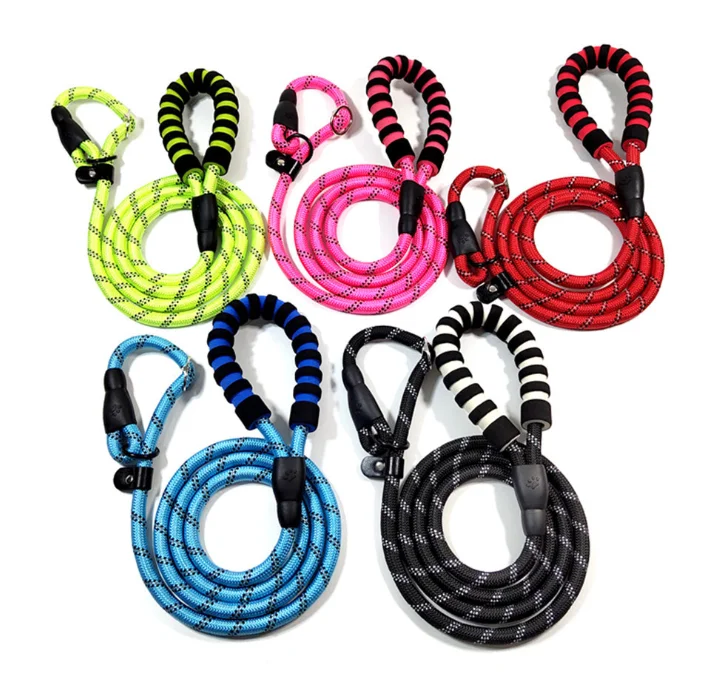 

New EVA Handle Reflective Strap Slip Rope Dog Leash, Blue, black, red, green, pink