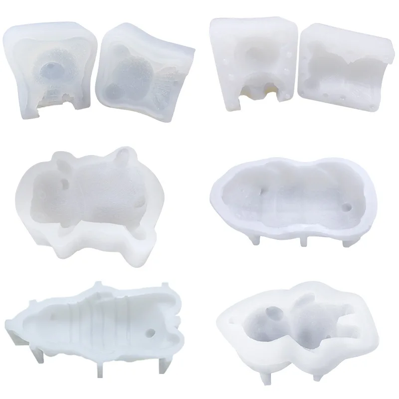 

097 Creative DIY bear multi-specification coffee ice jelly pudding silicone mold mousse cake baking mold, White