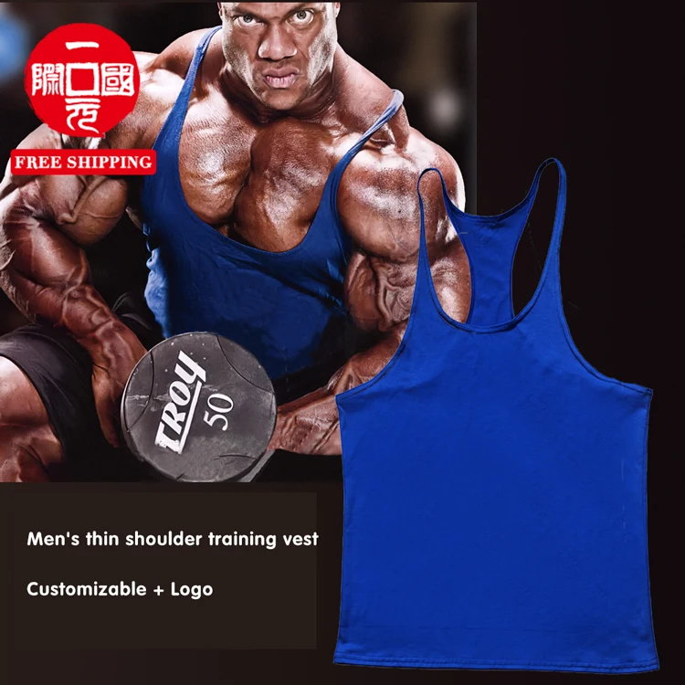 

Amazon hot models European and American men's curled sports and fitness cotton vest