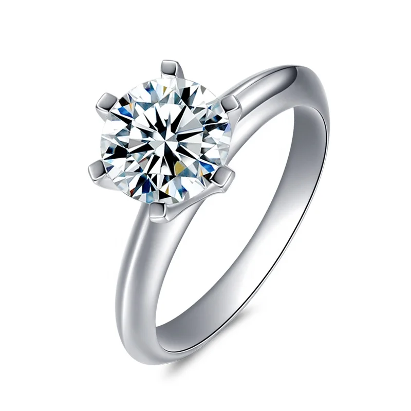 

Wholesale Moissanite Diamond Engagement Wedding 925 Sterling Silver Ring, White
