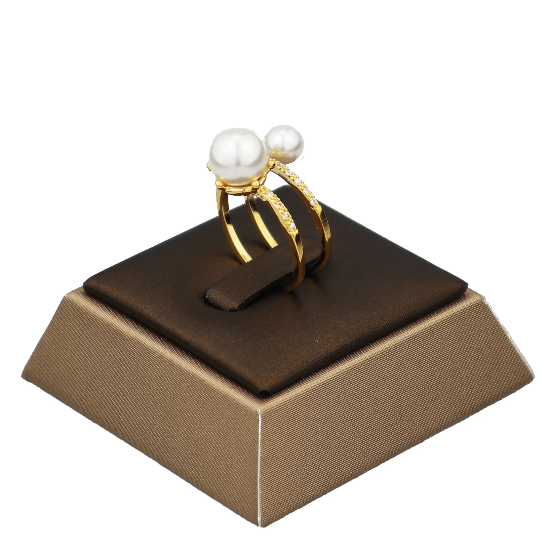 

Fashion high quality gift two pearl rings brand jewelry women girl set Zircon plated 18k gold jewelry set