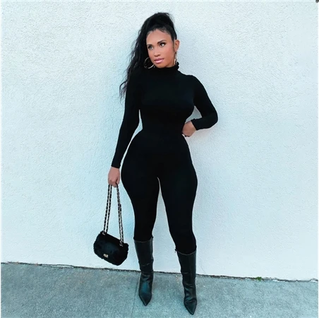 

Sexy Women Junpsuit 2021 New Arrival Solid Color Long Sleeve Fashion Junpsuit Streetwear