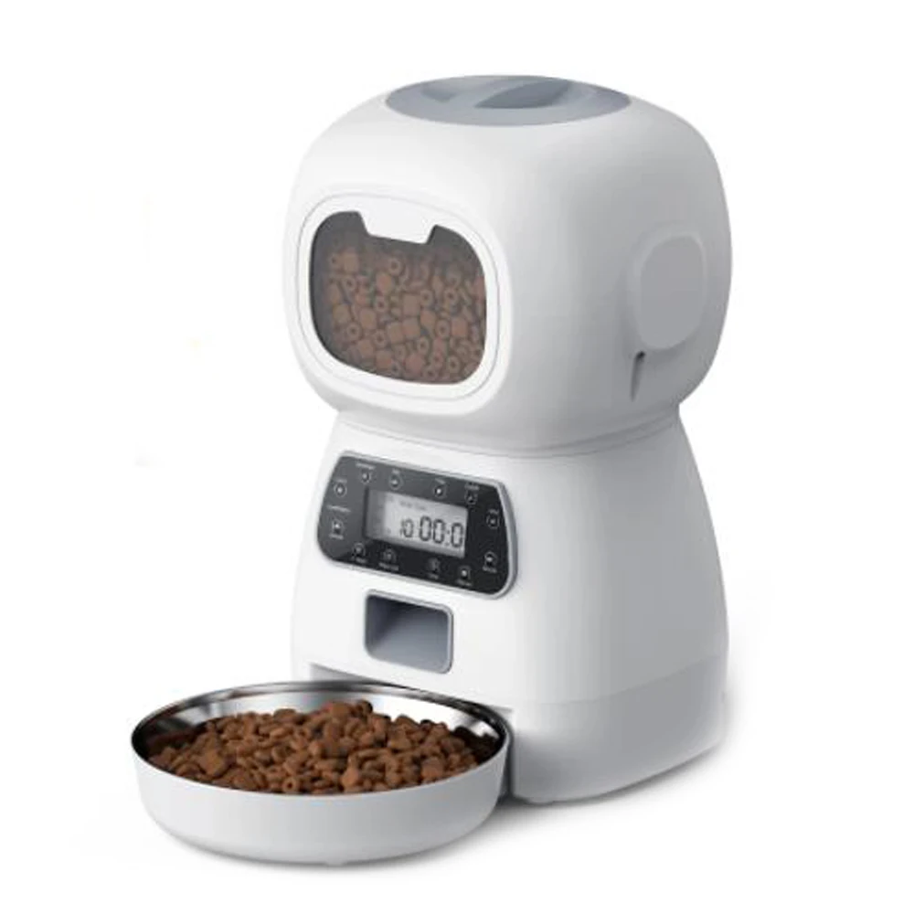 

Automatic pet feeder smart cat and dog food dispenser with timer