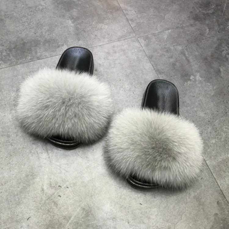 

Factory Direct Wholesale fur sandals slides slippers high quality fur slides women fur fluffy slippers, Customized color