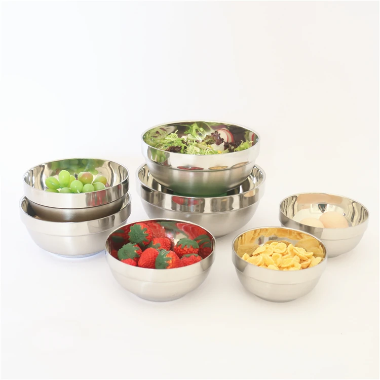 

High Quality Kitchen Nonslip Stainless Steel Mixing Bowl Serving Bowl for Restaurant Metal Bowl Sets