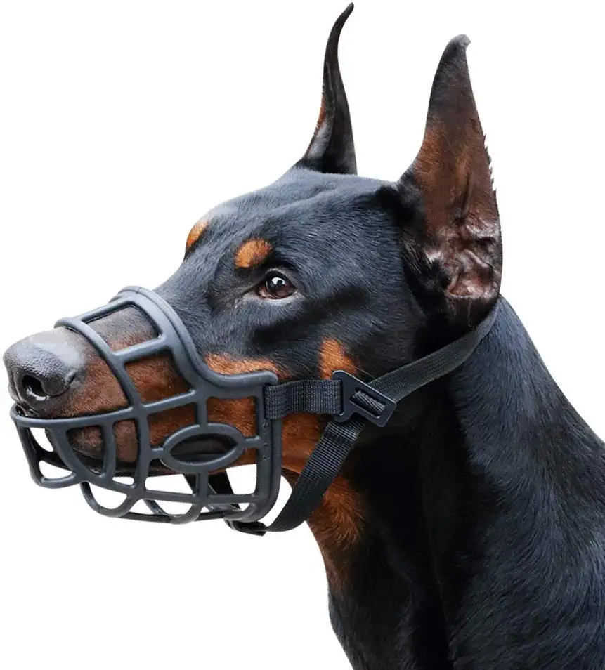 

Adjustable Soft Silicone Pet Dog Muzzle Cover Mask Breathable Basket Muzzles Prevent Biting Fight Eating Bark Cover, Black, grey or customized