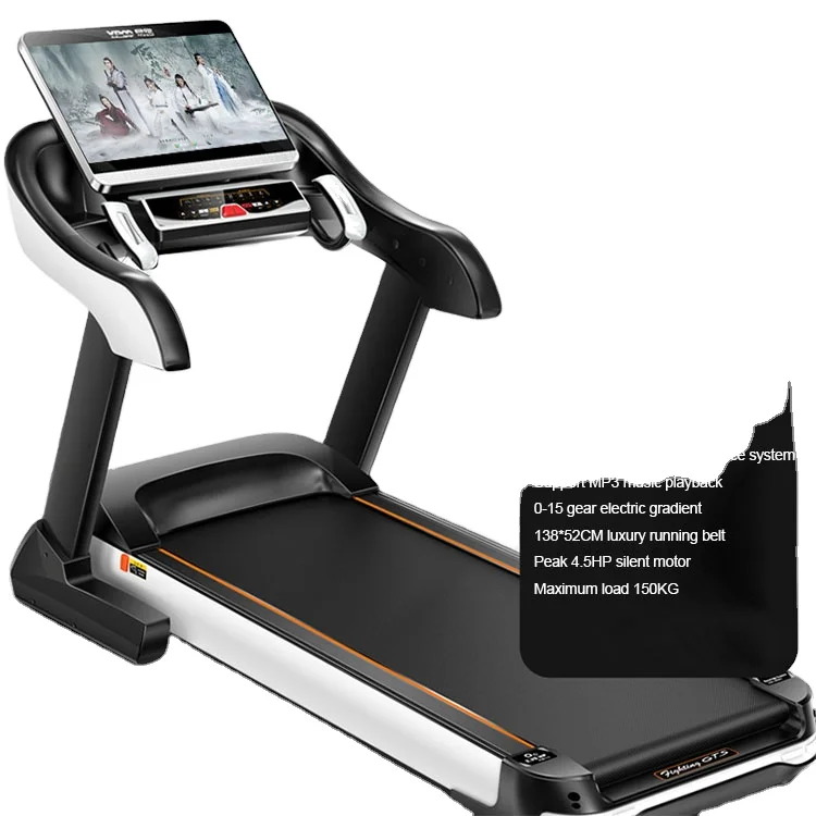 

Fitness Home Sports Running Machine Electric Health-Mate Touch Screen Treadmill Running Machine, Blcak