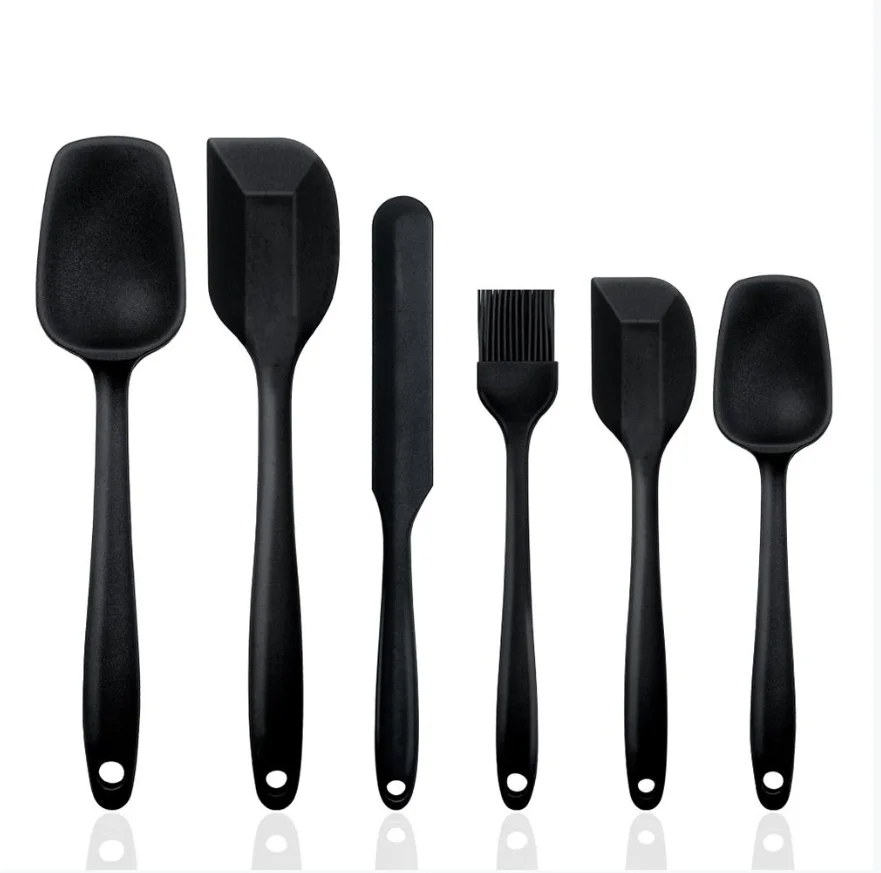 

Manufacturer Wholesale ODM 6 Pieces Per Set Kitchen Tools Non Stick Silicone Sptula Turner and Brush, Multicolor optional