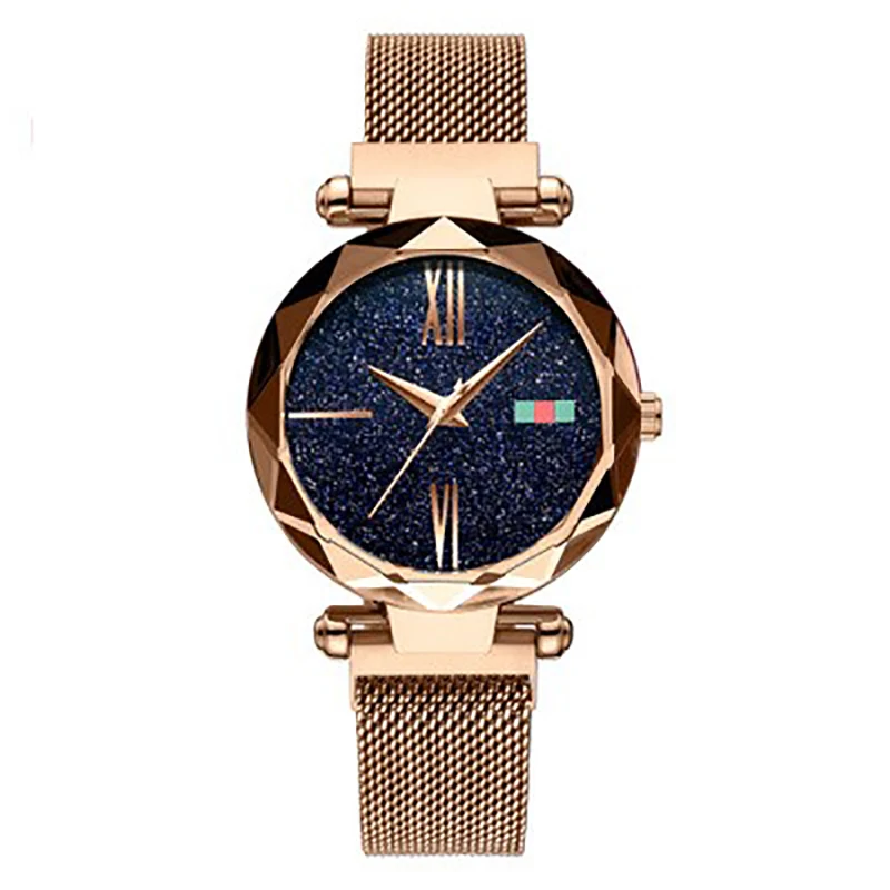 

Fashion Starry Sky Alloy Magnet Buckle Mesh Belt Watch Casual Quartz Shining Star Point Analog Watch For 2019 Ladies Gift