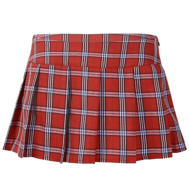 

Women Schoolgirl Mini Plaid Skirt Role Play Costumes