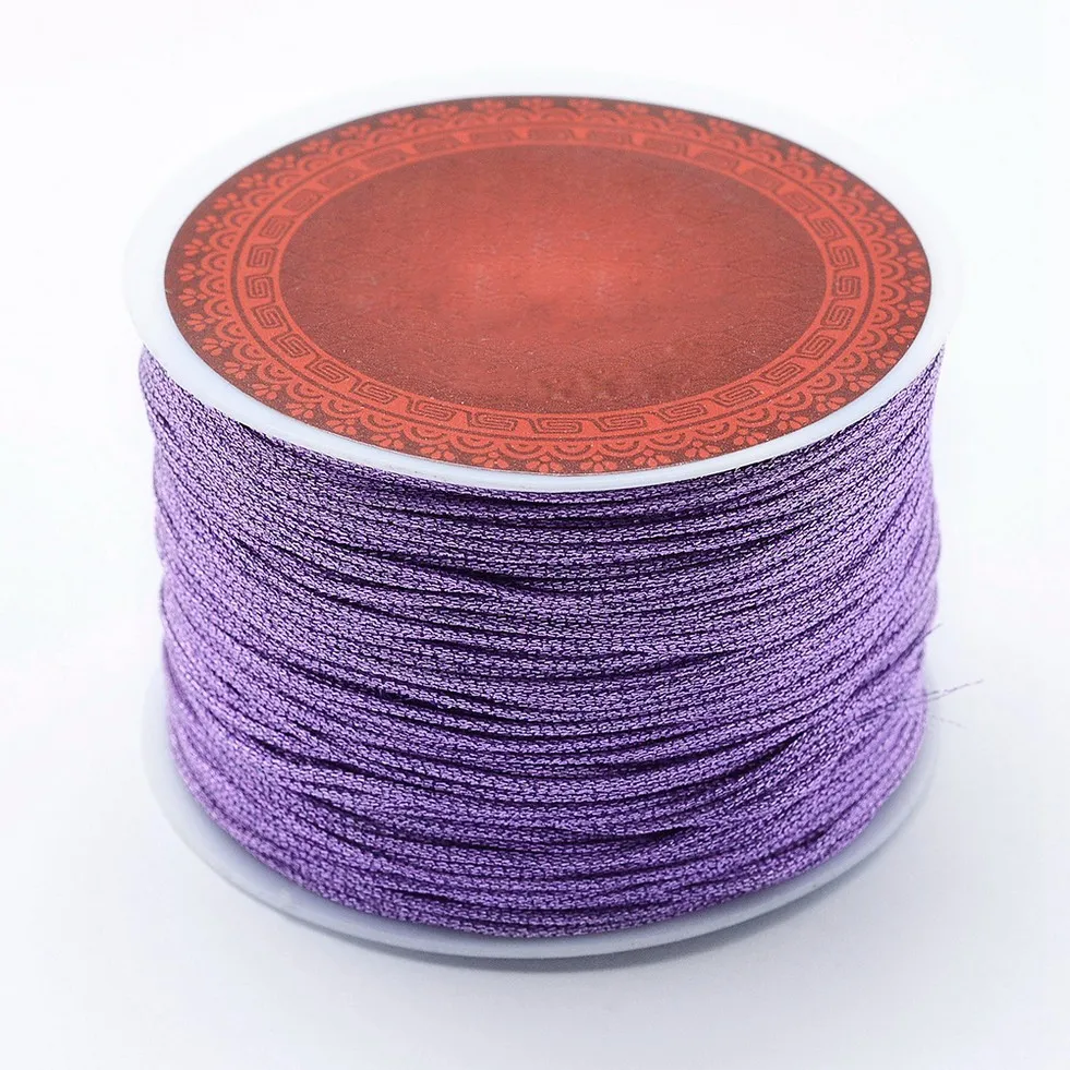 

Pandahall 1mm Violet Polyester Cord Metallic String Thread