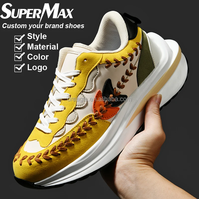 

Custom Logo Hot Quality Men's Sneakers Rubber Sole Suede leather Vulcanized Shoes Unisex Platform Running Shoes Couples Footwear