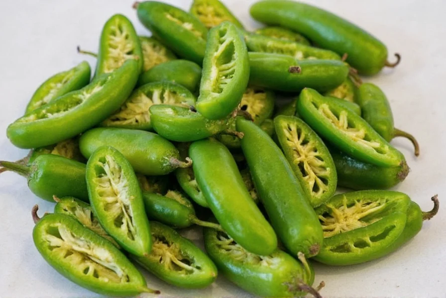 Fresh jalapeno slices arranged on dehydrator tray