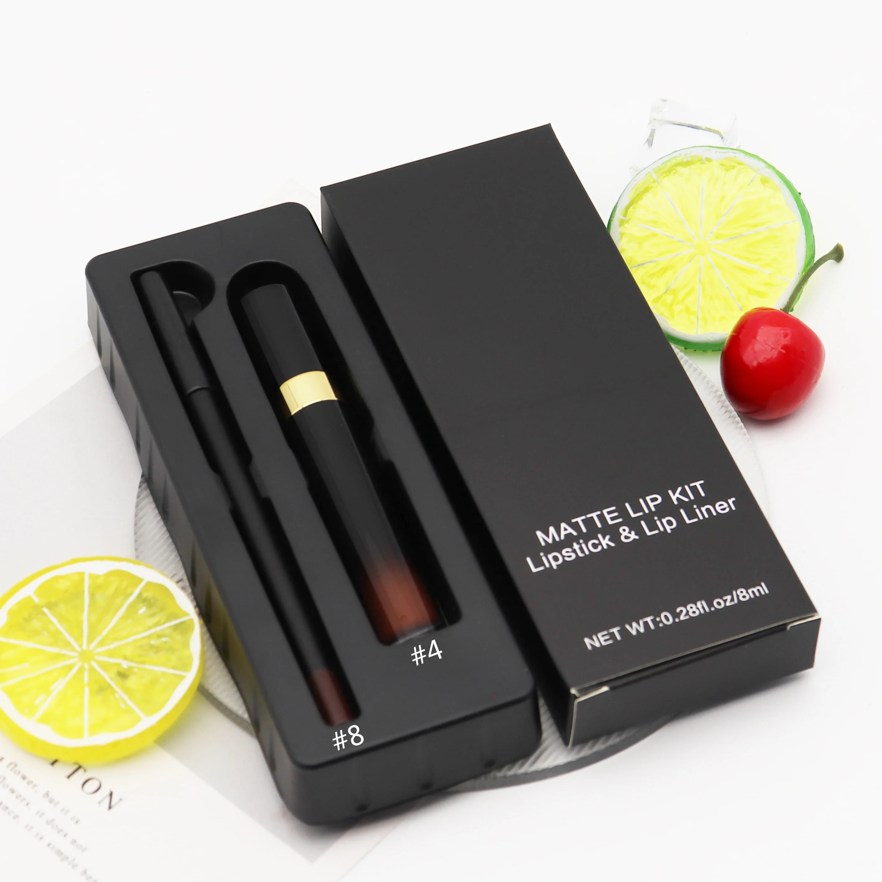 

No Logo OEM Private Label Vegan Matte Waterproof Liquid Lipstick Lip Liner Kit Lipgloss lipliner pencil kit