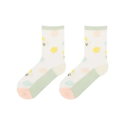 

CYX658 Wholesale thin crystal silk socks summer ankle transparent socks women