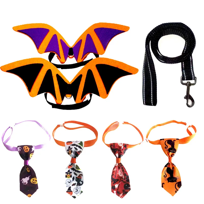 

Wholesale Pet Puppy Decoration Accessories Pet Bat Wings Halloween Dog Tie for Party, As picture