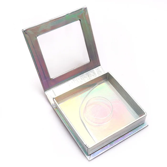 

2021 hot paper star glitter paper square box eyelash storage box 5D mink eyelash custom packaging mink eyelash box supplier