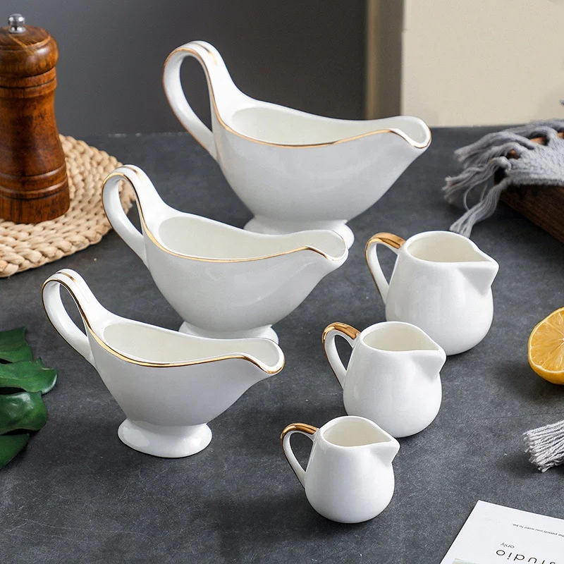 

Western-style Western-style tableware with golden rim ceramic milk cup espresso milk cup