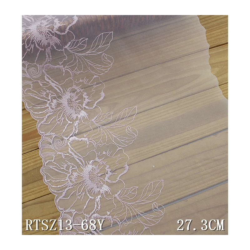 

Flower lace embroidery bridal tulle DIY bride wedding dress lace fabric, Light pink