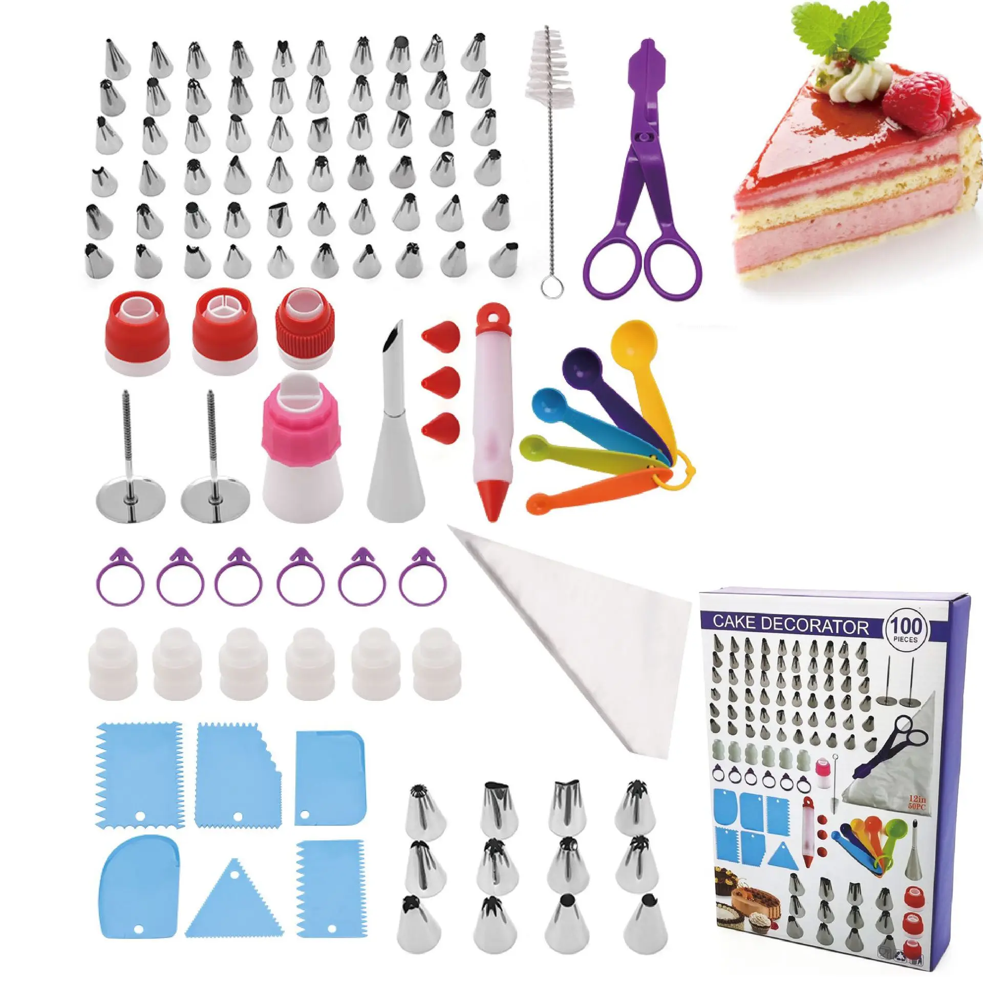 

New Cake Decorating Tools Accessories Cup Frosting Piping Bag 100 Pcs Piping Set Durable Kitchen Cake Tools Cake