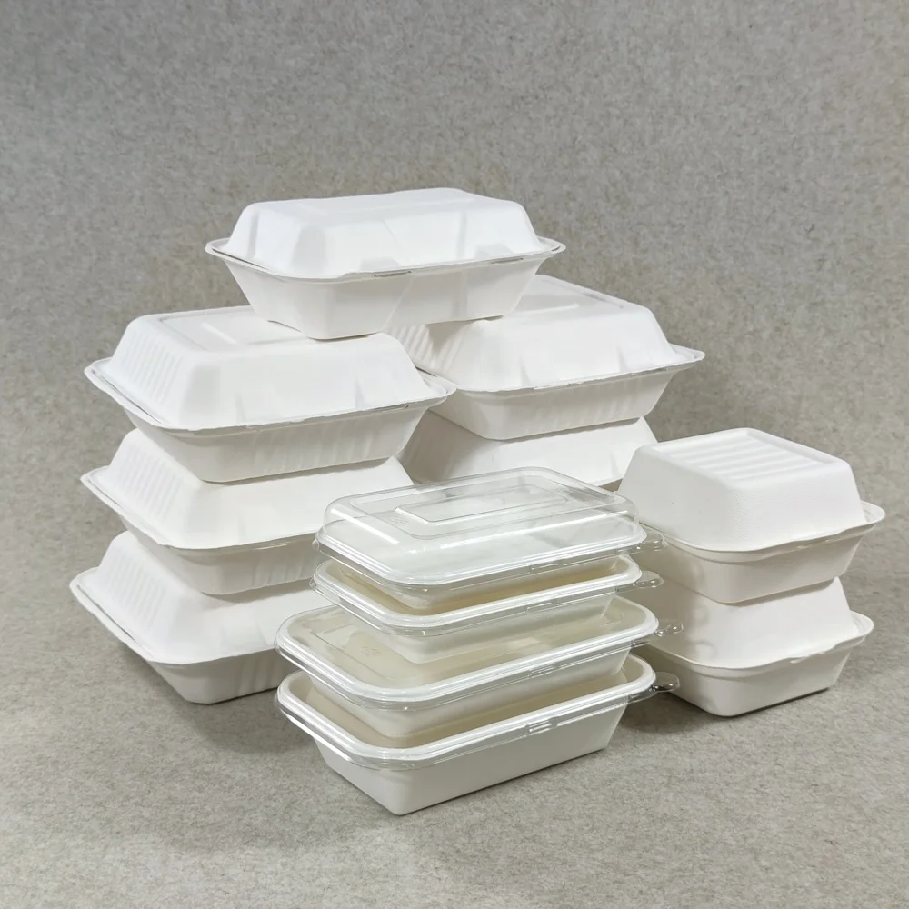 

100% Biodegradable Disposable Bagasse Food Box Clamshell