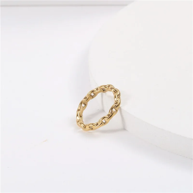 

2020 Tarnish Free Gold Chain Rings for Women Stainless Steel Rings for Women