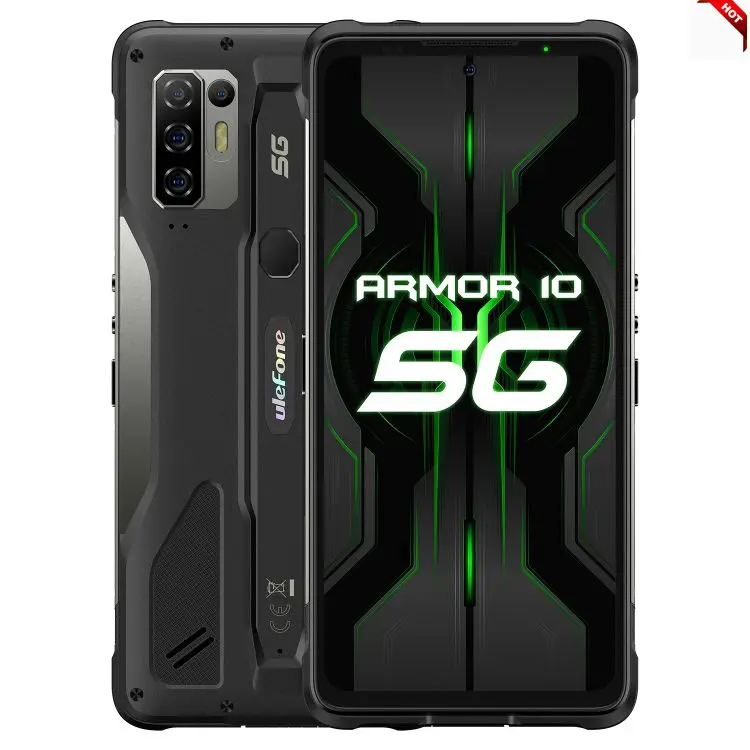 

Ulefone Armor 10 5G Rugged Phone 8GB+128GB IP68 IP69K Waterproof 5800mAh Android 10 Dimensity 800 Octa Core OTG NFC mobile phone