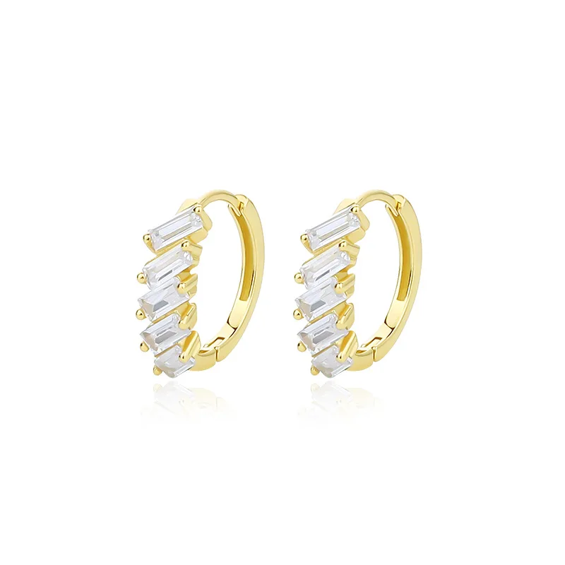 

VIANRLA 925 Sterling Silver Jewelry Minimalist Zircon Earrings 18k Gold Plated Earring For Women Free Laser Logo Wholesale